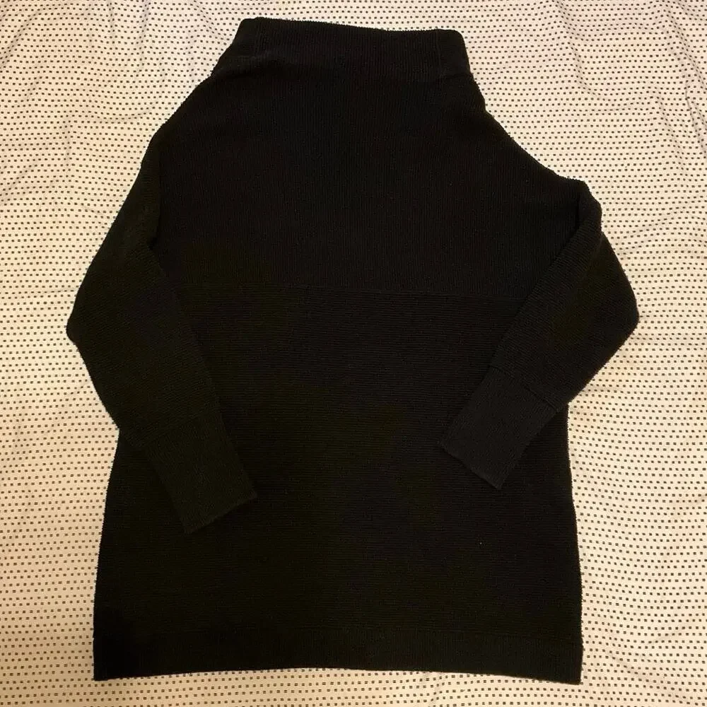 Free People Black Ribbed Knit Sweater Size L - Picture 4 of 8